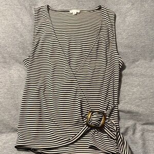 Hem & Thread Black and White Striped Tank Top